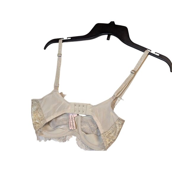 Victorias Secret Dream Angels Unpadded Push-Up Bra 32DDD Silver Lace Underwire - Picture 2 of 4